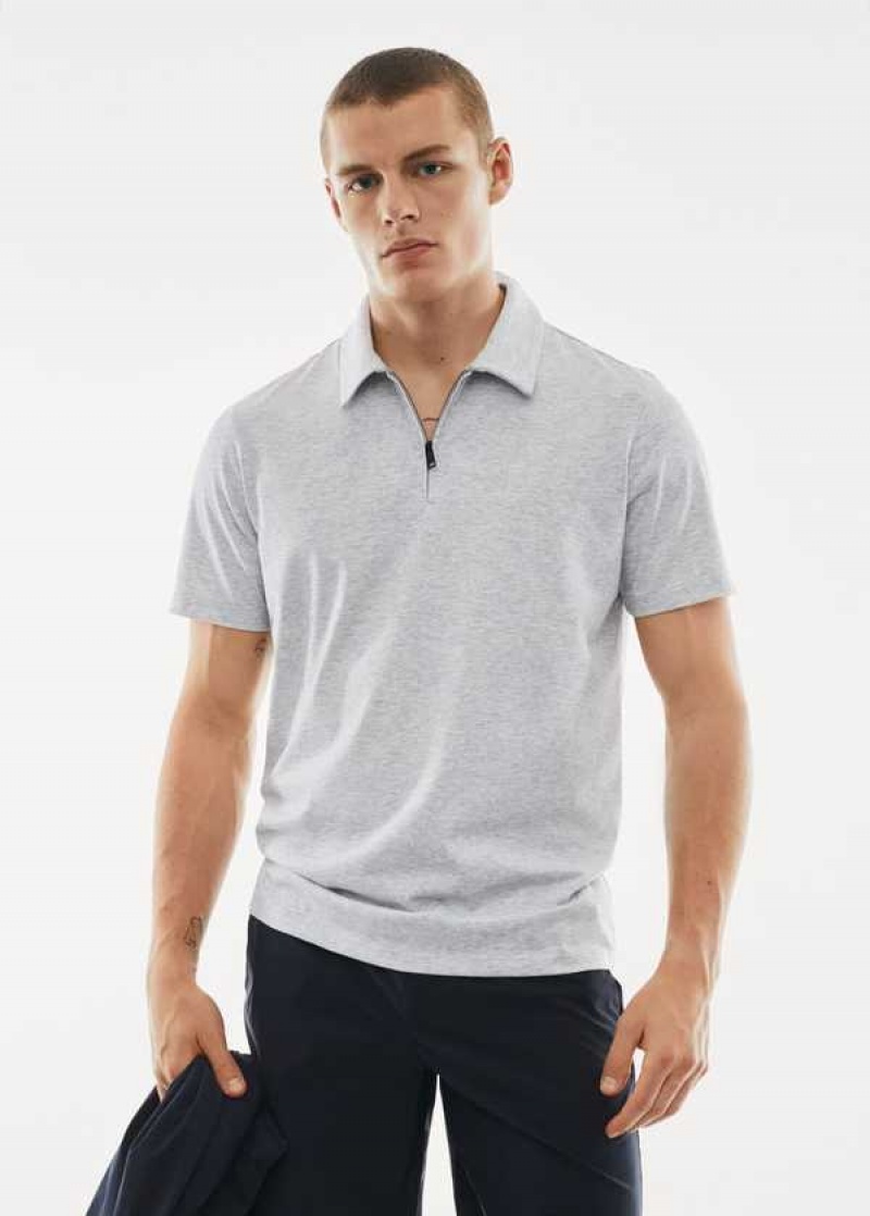 Mango Zip Bavlněné Polo Shirt | MNG-21512