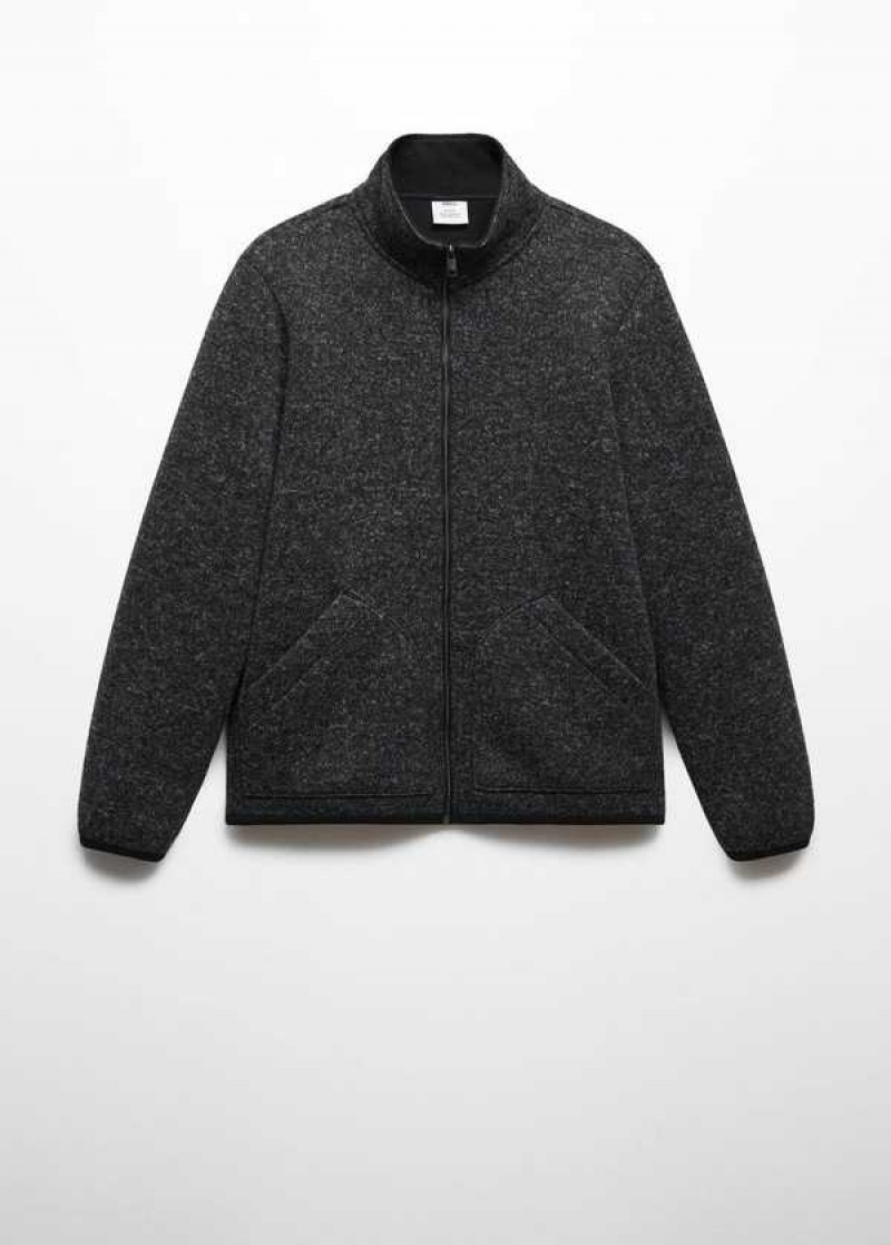 Mango Zipped Flecked Sweatshirt | MNG-21815