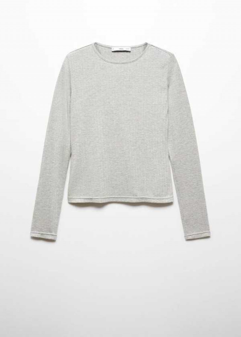 Mango Žebrovaný Long-sleeved T-shirt | MNG-25054