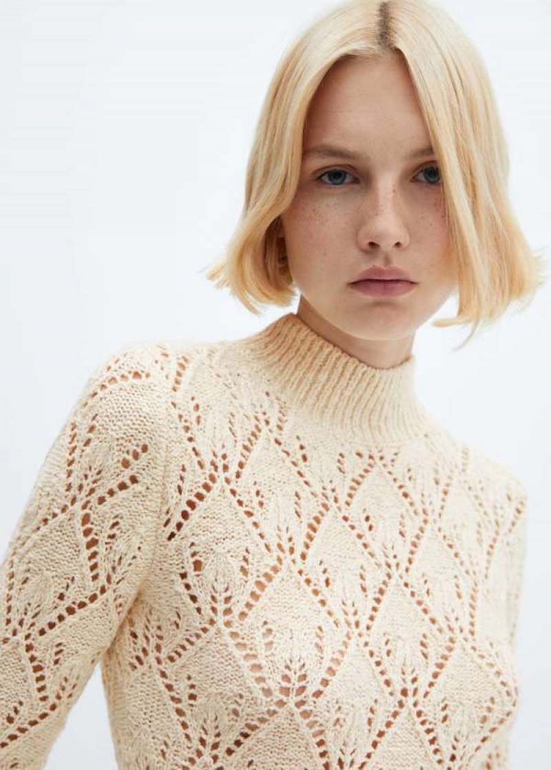 Mango Žebrovaný Turtleneck Šaty | MNG-25820