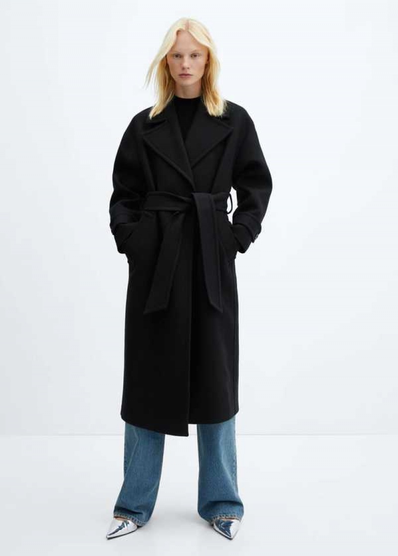 Mango Široké Lapel Vlna-blend Coat | MNG-26464