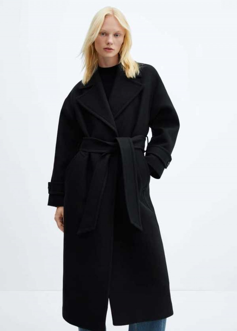 Mango Široké Lapel Vlna-blend Coat | MNG-26464