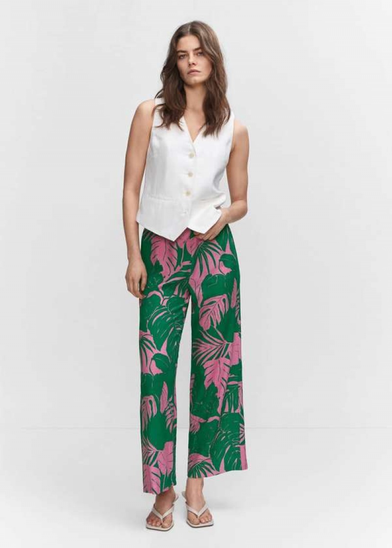 Mango Široké Leg Printed Pants | MNG-24305