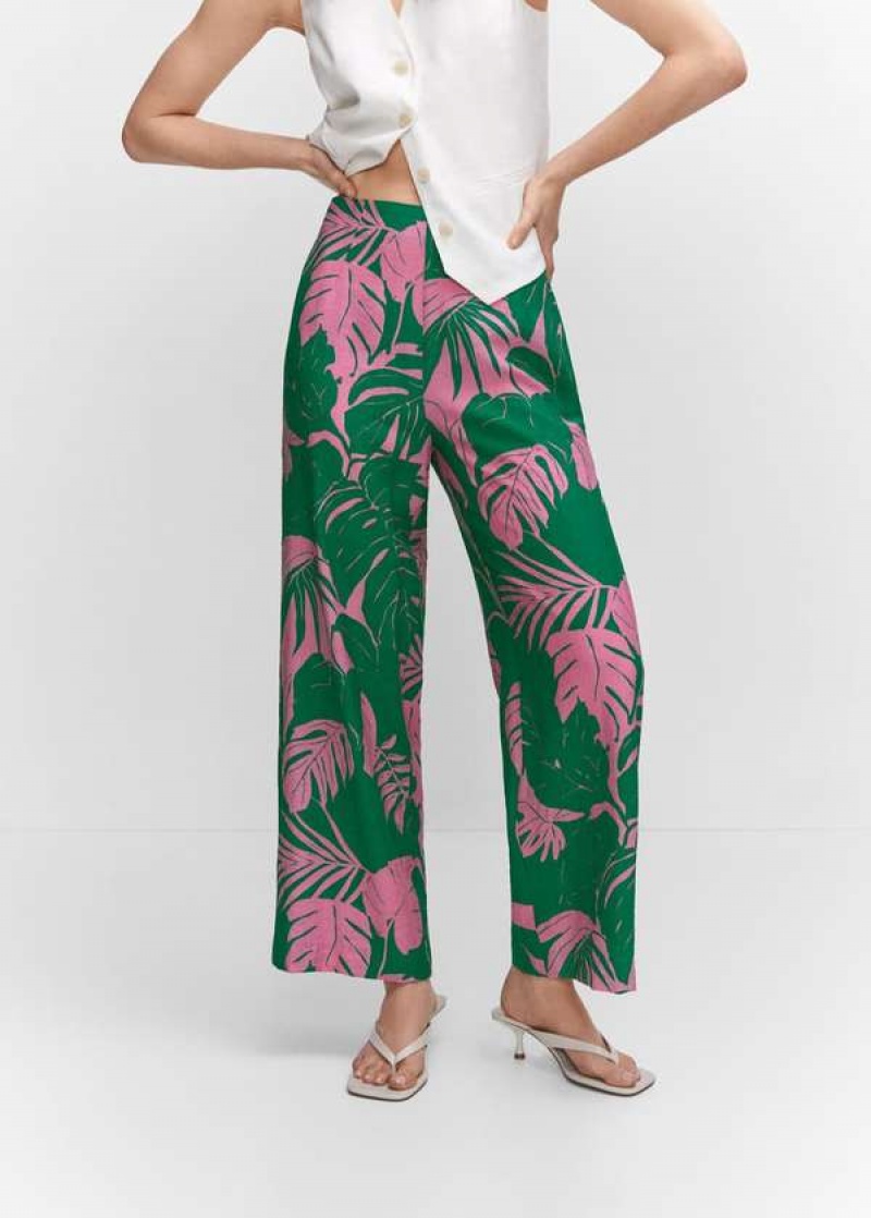 Mango Široké Leg Printed Pants | MNG-24305